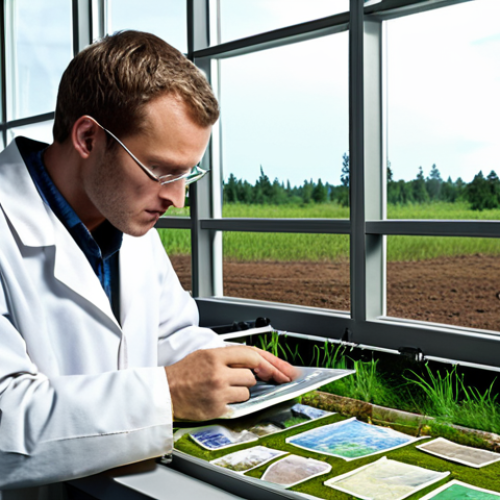 Home 4 **Environmental Scientist at Work:** Image of an environmental scientist in a lab or field setting, analyzing samples or data related to pollution or deforestation, showcasing expertise and dedication.